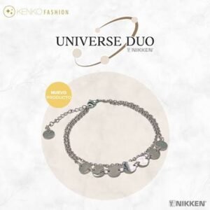 KENKO FASHION UNIVERSE DUO BRAZALETE TONO PLATEADO.