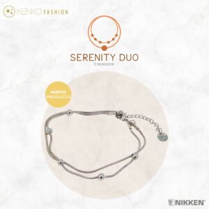 KENKO FASHION SERENITY DUO BRAZALETE TONO PLATEADO.